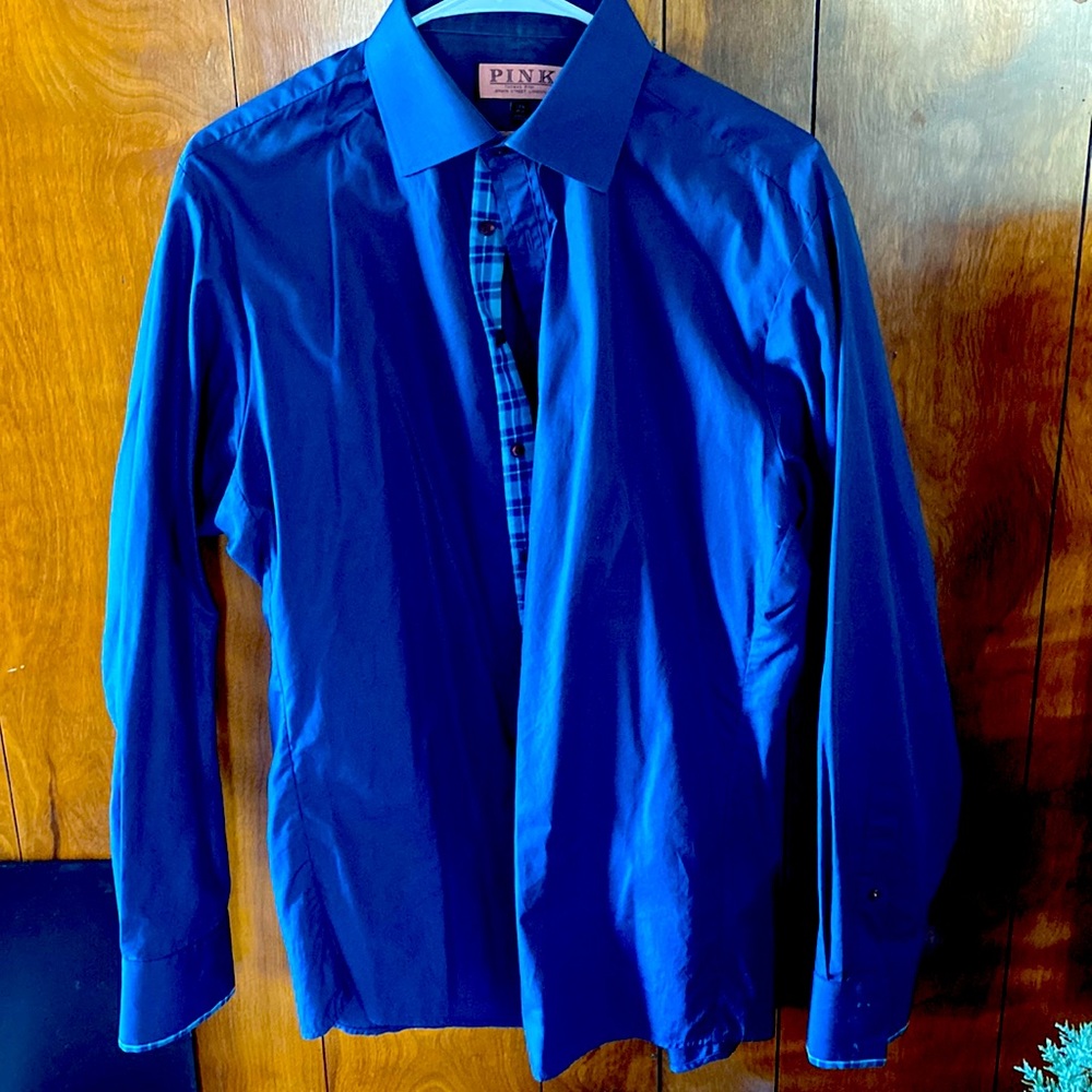 Blue Thomas Pink brand dress shirt